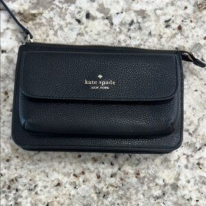 Kate Spade Black Leather Wristlet